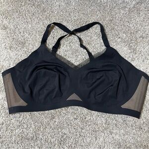 Honeylove Women‎ Crossover Bra 3X Black Micro Mesh Seamless Comfort